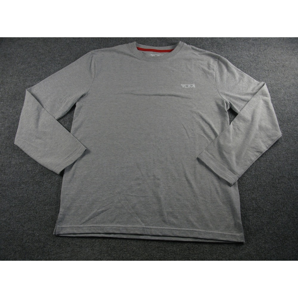 TUMI Air India Men Long Sleeve T-Shirt Gray Recycled‎ Blend Crewneck Large #2104